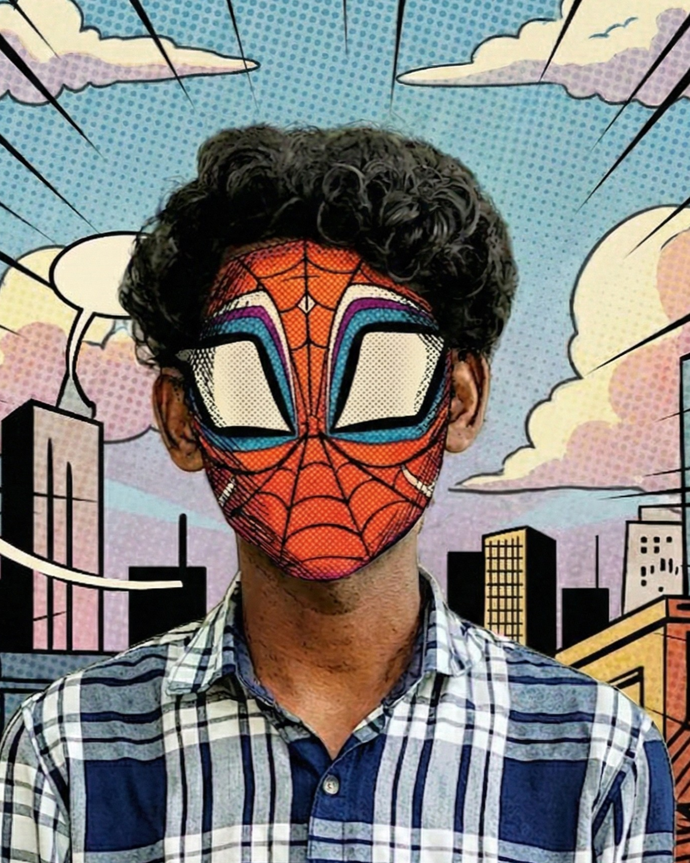 Portrait of Alex, a creative professional in comic art style